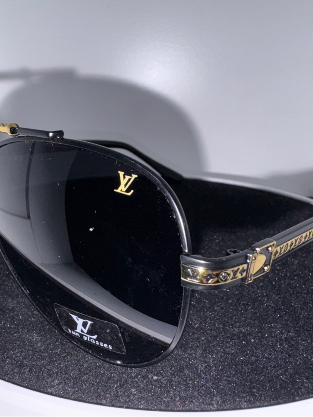 Louis Vuitton Black and Gold Designer Sunglasses